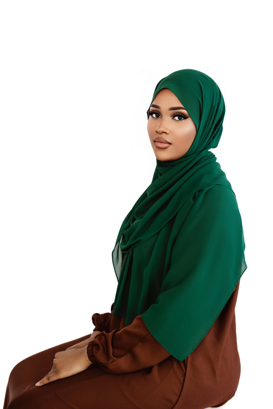 Chiffon Hijab-Pine Green