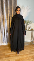 Load image into Gallery viewer, Asma Lace Front Abaya-Black
